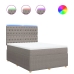 Cama box spring con colchón tela gris taupe 160x200 cm