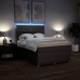 Cama box spring con colchón tela gris taupe 160x200 cm