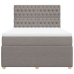 Cama box spring con colchón tela gris taupe 160x200 cm
