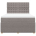 Cama box spring con colchón tela gris taupe 160x200 cm