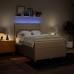Cama box spring con colchón tela color crema 160x200 cm