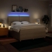 Cama box spring con colchón tela color crema 180x200 cm