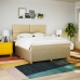 Cama box spring con colchón tela color crema 180x200 cm