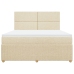 Cama box spring con colchón tela color crema 180x200 cm