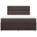 Cama box spring con colchón tela marrón oscuro 180x200 cm