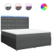 Cama box spring con colchón tela gris oscuro 180x200 cm