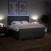 Cama box spring con colchón tela gris oscuro 180x200 cm