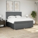 Cama box spring con colchón tela gris oscuro 180x200 cm