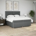 Cama box spring con colchón tela gris oscuro 200x200 cm