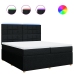 Cama box spring con colchón tela negro 200x200 cm