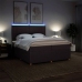 Cama box spring con colchón tela marrón oscuro 200x200 cm
