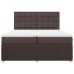 Cama box spring con colchón tela marrón oscuro 200x200 cm
