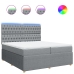 Cama box spring con colchón tela gris claro 200x200 cm