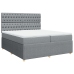 Cama box spring con colchón tela gris claro 200x200 cm