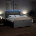 Cama box spring con colchón tela gris claro 200x200 cm