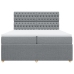 Cama box spring con colchón tela gris claro 200x200 cm