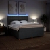 Cama box spring con colchón tela gris oscuro 200x200 cm