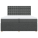 Cama box spring con colchón tela gris oscuro 200x200 cm