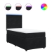 Cama box spring con colchón terciopelo negro 80x200 cm