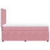 Cama box spring con colchón terciopelo rosa 80x200 cm