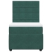 Cama box spring con colchón terciopelo verde oscuro 80x200 cm