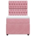 Cama box spring con colchón terciopelo rosa 80x200 cm