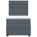 Cama box spring con colchón terciopelo gris oscuro 80x200 cm