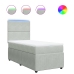 Cama box spring con colchón terciopelo gris claro 90x190 cm