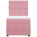 Cama box spring con colchón terciopelo rosa 90x190 cm