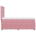 Cama box spring con colchón terciopelo rosa 90x190 cm