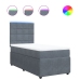 Cama box spring con colchón terciopelo gris oscuro 90x190 cm