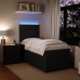 Cama box spring con colchón cuero sintético negro 90x190 cm