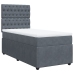 Cama box spring con colchón terciopelo gris oscuro 90x190 cm