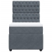 Cama box spring con colchón terciopelo gris oscuro 90x190 cm