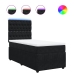 Cama box spring con colchón cuero sintético negro 90x190 cm