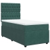 Cama box spring con colchón terciopelo verde oscuro 90x190 cm