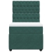Cama box spring con colchón terciopelo verde oscuro 90x190 cm