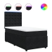 Cama box spring con colchón cuero sintético negro 90x190 cm