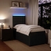 Cama box spring con colchón cuero sintético negro 90x190 cm