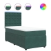 Cama box spring con colchón terciopelo verde oscuro 90x190 cm