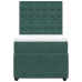 Cama box spring con colchón terciopelo verde oscuro 90x190 cm