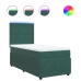Cama box spring con colchón terciopelo verde oscuro 90x200 cm