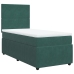 Cama box spring con colchón terciopelo verde oscuro 90x200 cm