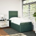 Cama box spring con colchón terciopelo verde oscuro 90x200 cm