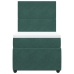 Cama box spring con colchón terciopelo verde oscuro 90x200 cm