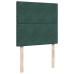 Cama box spring con colchón terciopelo verde oscuro 90x200 cm