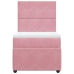 Cama box spring con colchón terciopelo rosa 90x200 cm