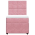 Cama box spring con colchón terciopelo rosa 90x200 cm