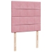 Cama box spring con colchón terciopelo rosa 90x200 cm