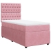 Cama box spring con colchón terciopelo rosa 90x200 cm